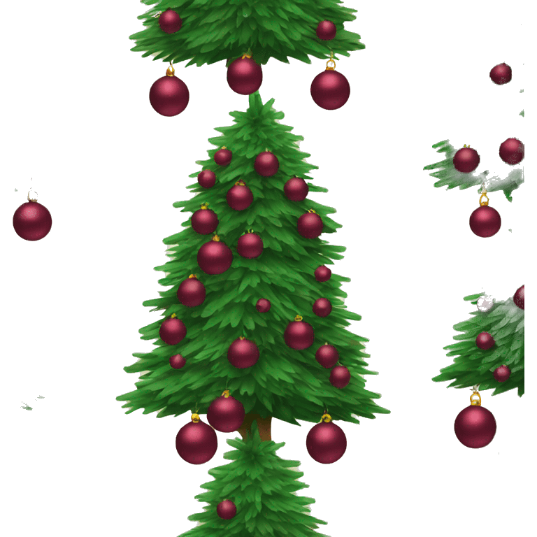 Christmas tree with burgundy balls emoji