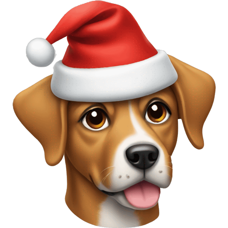 Dog wearing a Christmas hat  emoji