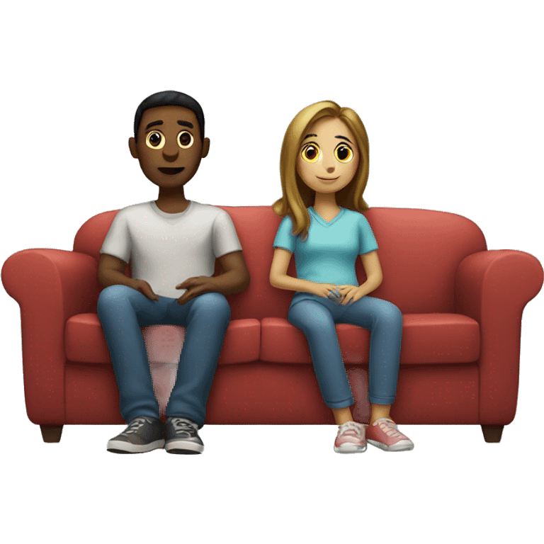 Girl and boyfriend watching tv emoji