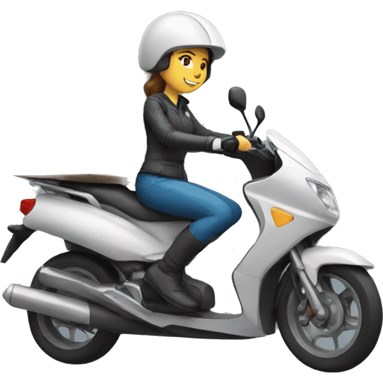 delivery moto woman driving emoji