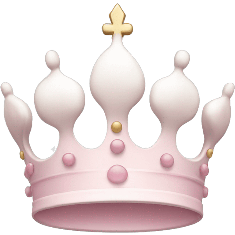 White and pastel pink crown emoji