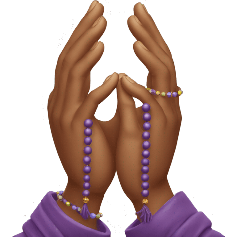 Praying hands with prayer beads  emoji