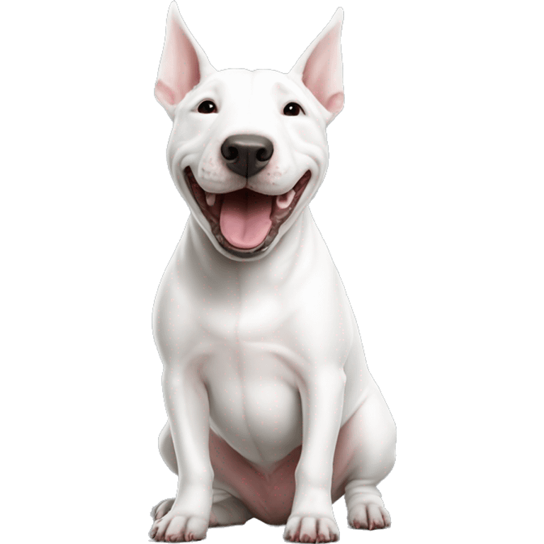 White Bull terrier happy  emoji