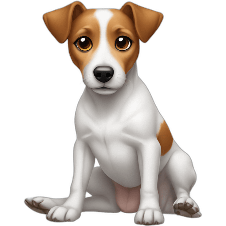 dog Jack Russell Terrier laying with crossed legs emoji