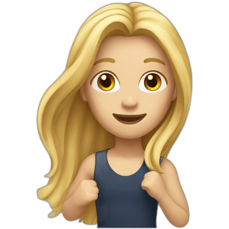 blonde long hair running emoji