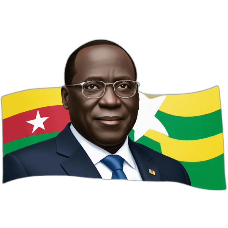 senegal flag behind president Macky sall emoji