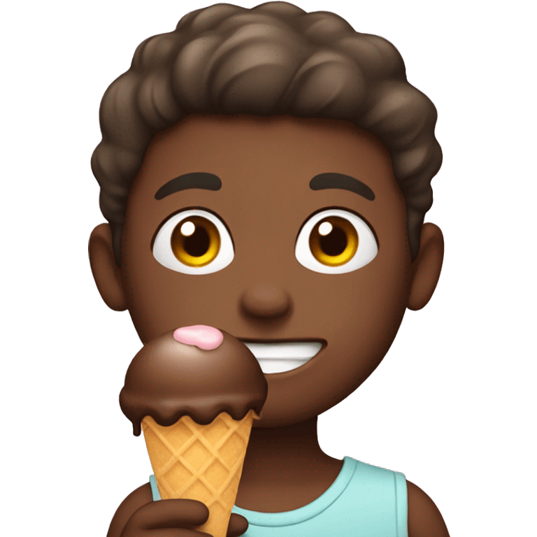 boy with icecream emoji