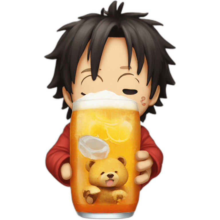 Luffy drink a bear emoji