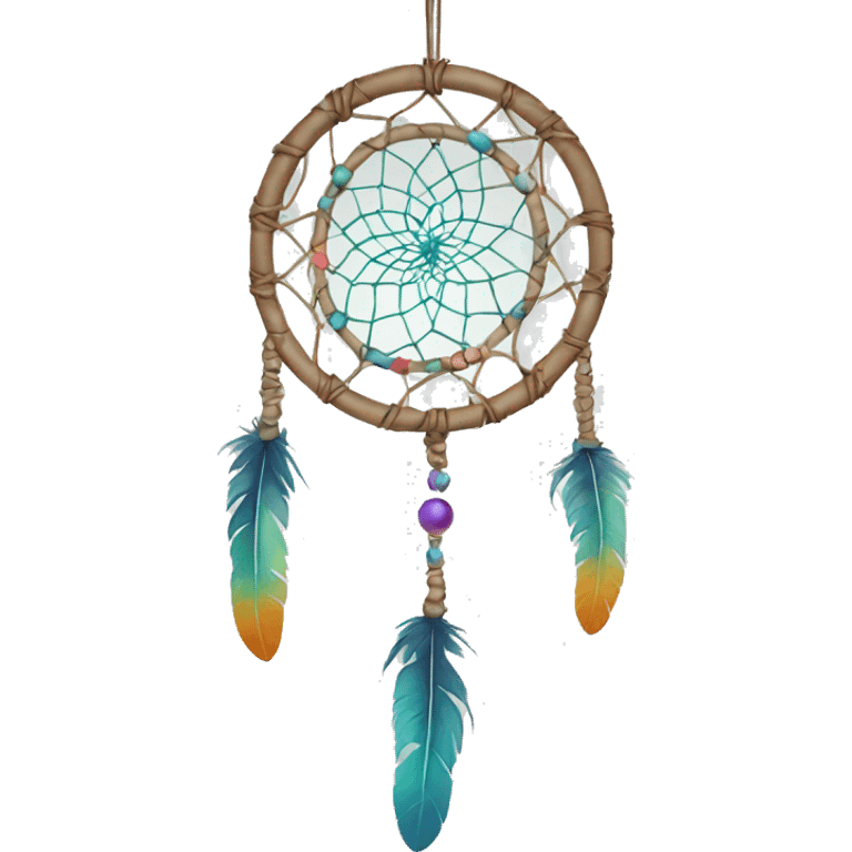 a hanging dreamcatcher with white background emoji