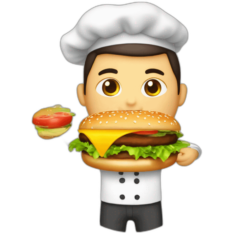 cocinando una hamburguesa emoji