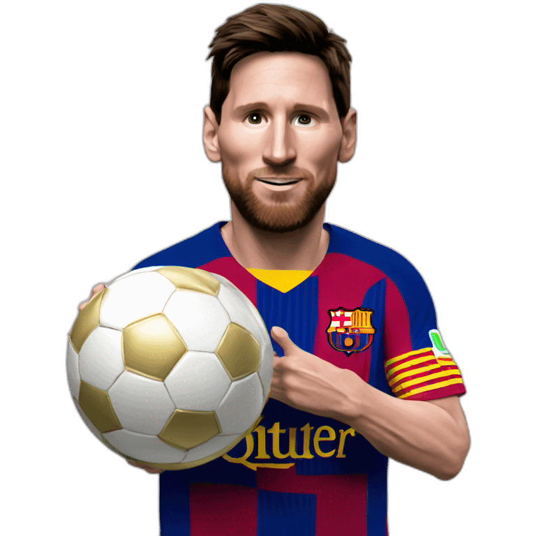 Messi with balon dor emoji