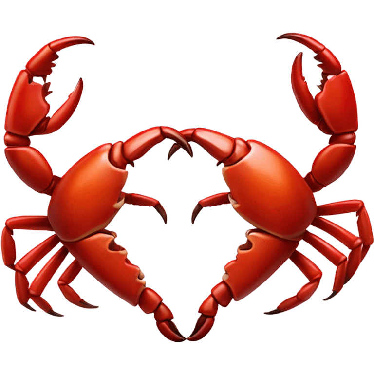 Heart hands emoji but instead of human hands, two crab claws making the heart shape  emoji