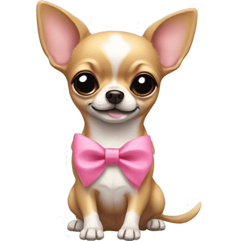 Chihuahua with a pink bow emoji