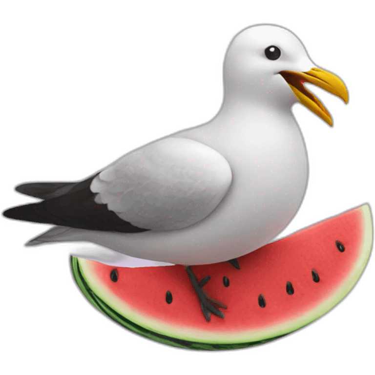 seagull watermelon emoji