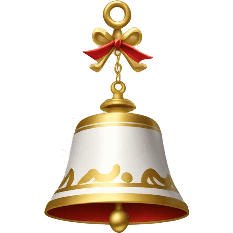 A red and white ringing bell with gold accents emoji