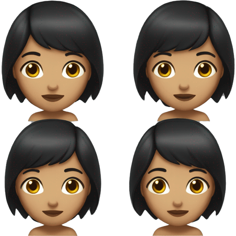 Girl with black hair and olive skin  emoji