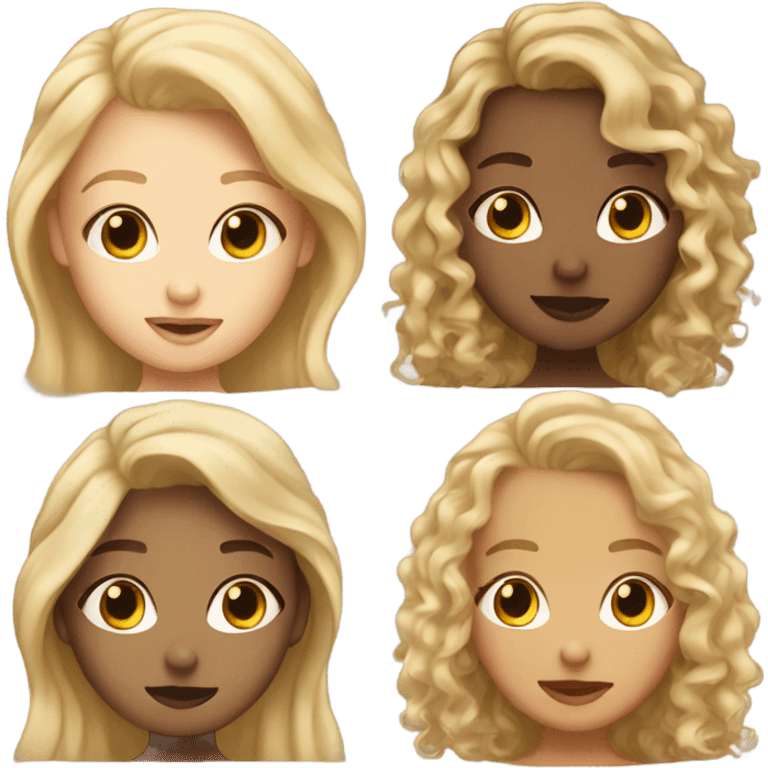 Two girls kissing light skin one with straight dark blonde hair the other with light blonde curly hair   emoji