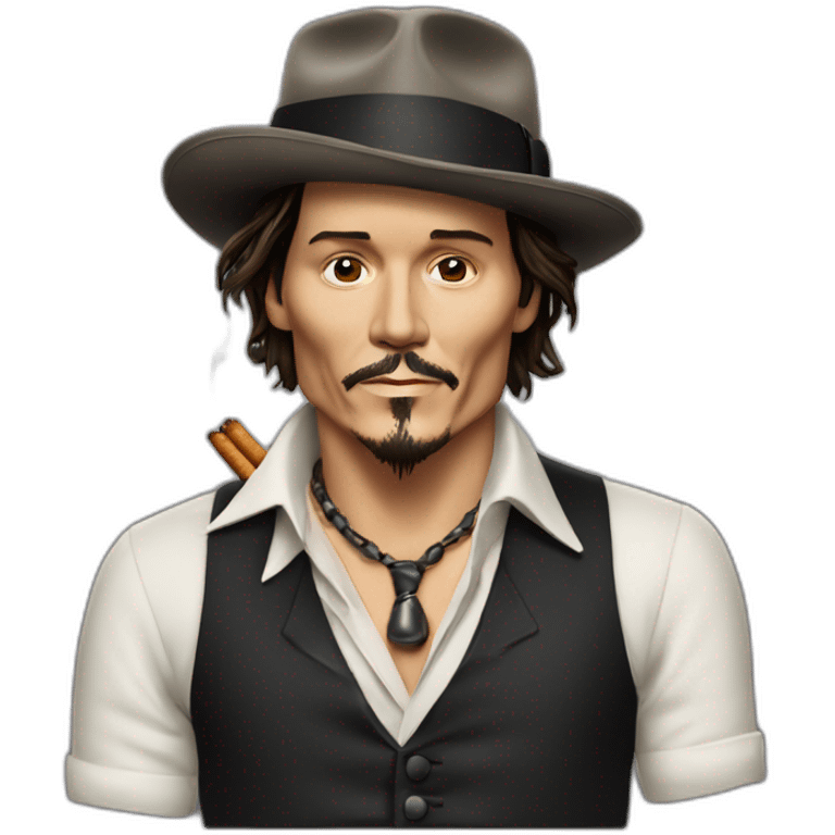 johnny depp with cigarrets emoji