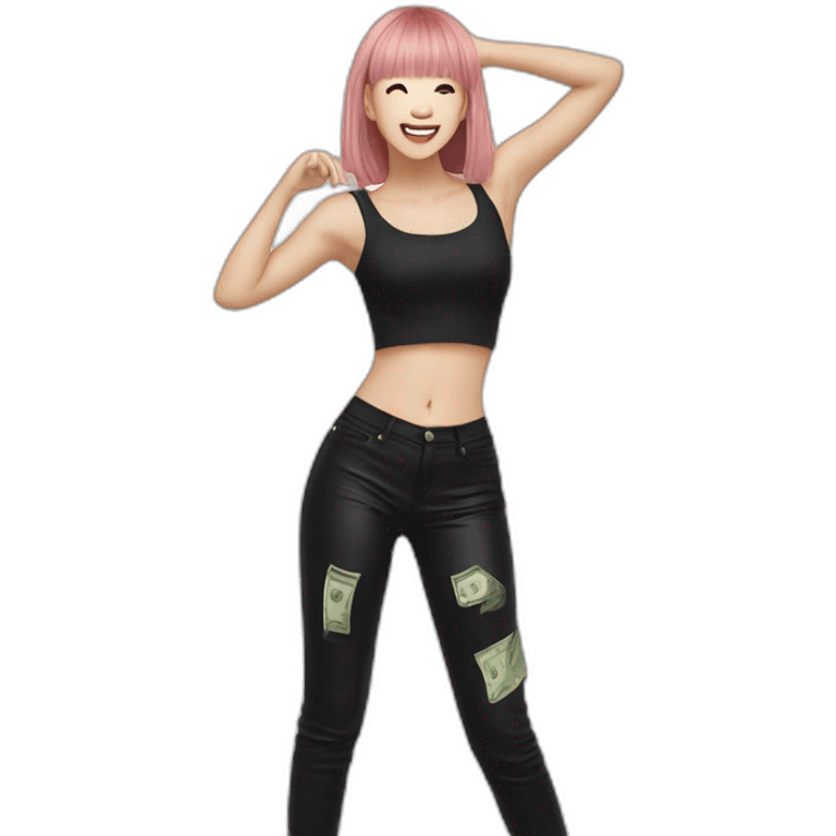 Lisa from blackpink dancing money emoji