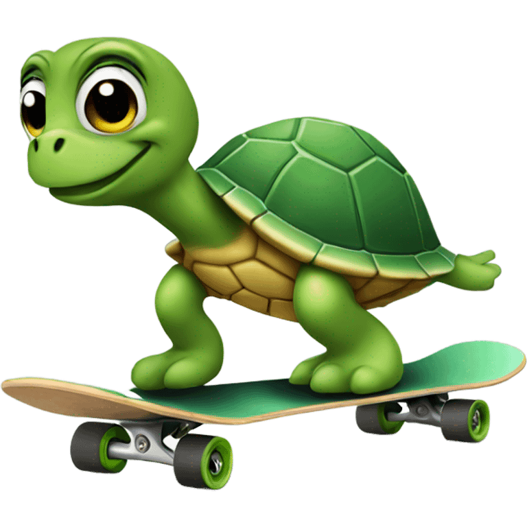 Turtle on a skateboard  emoji