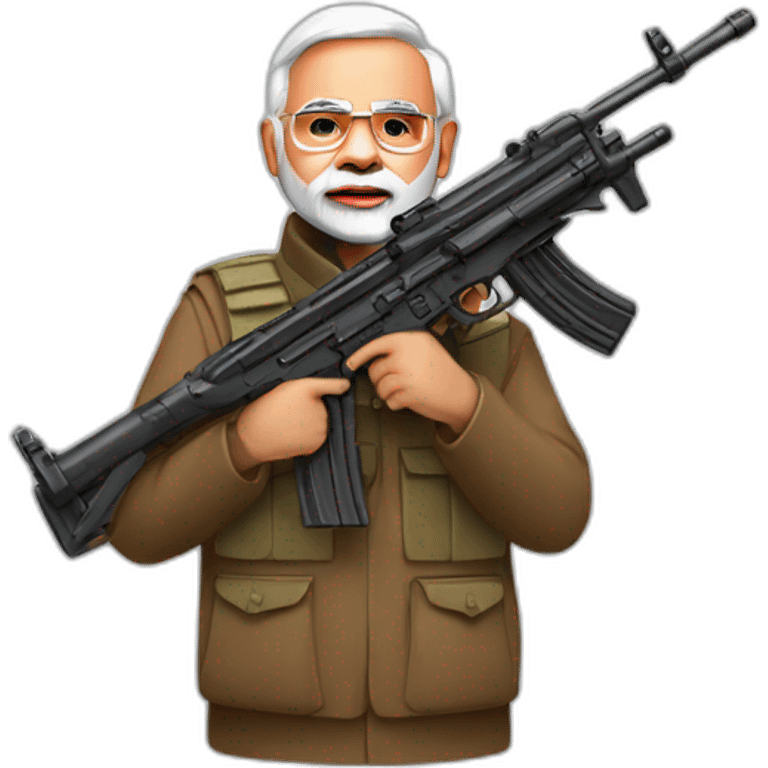 Narendra Modi holding akm gun emoji