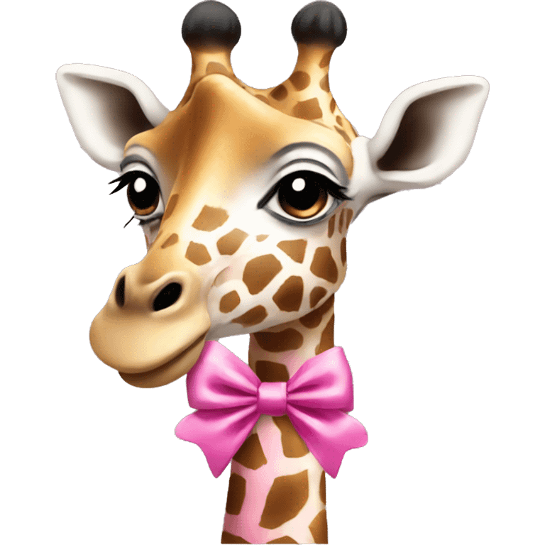 Giraffe with pink bow emoji