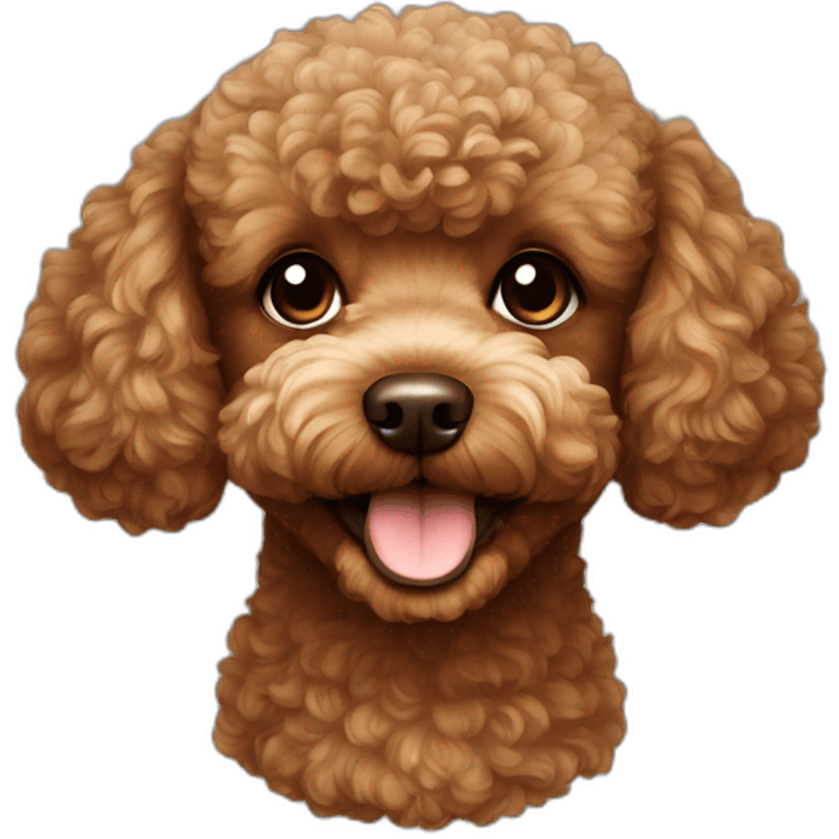 brown toy poodle head emoji