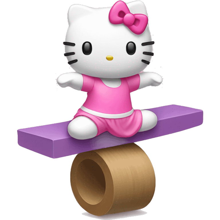 hello kitty doing balance beam emoji