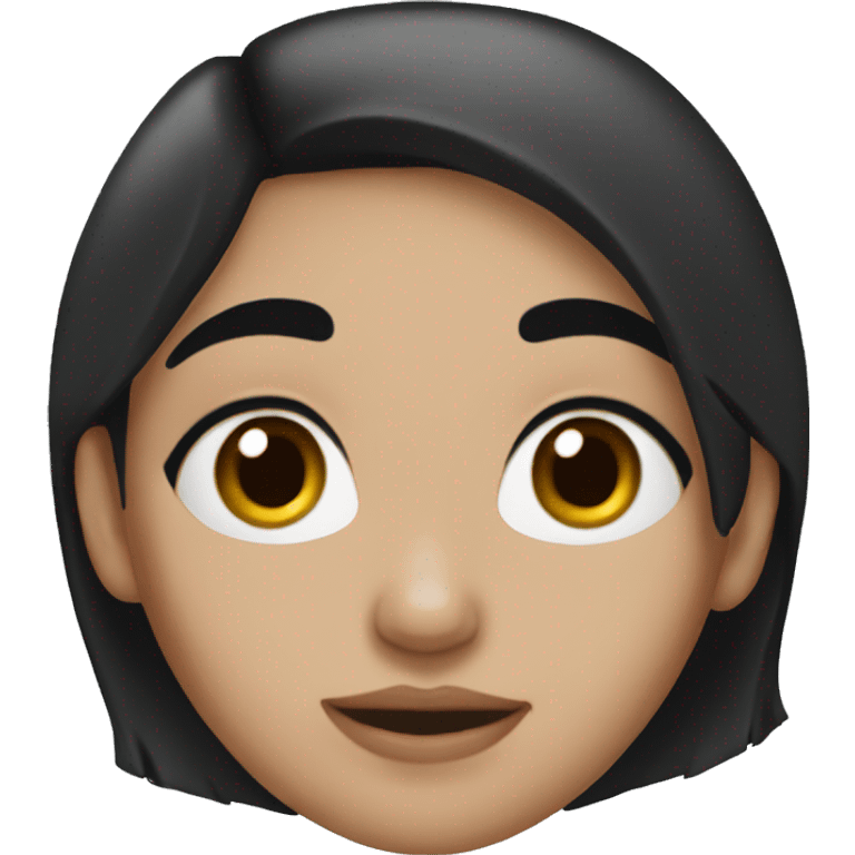 girl with black hair and  dark eyebrows  emoji