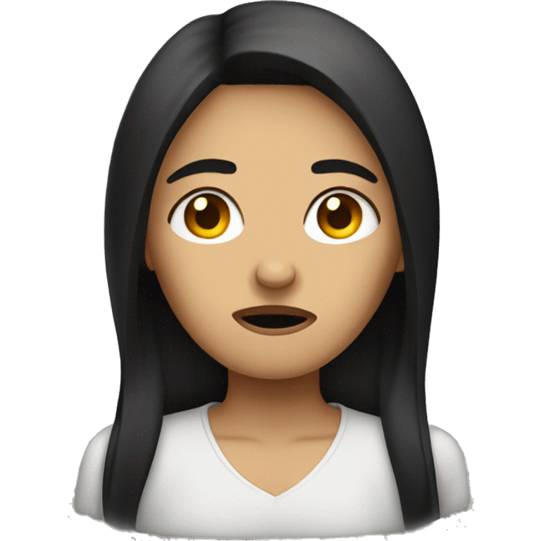 Dark hair woman upset emoji