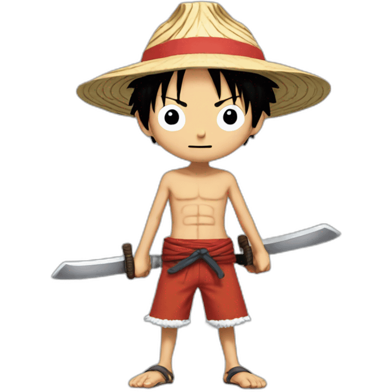 Luffy with triple katanas emoji