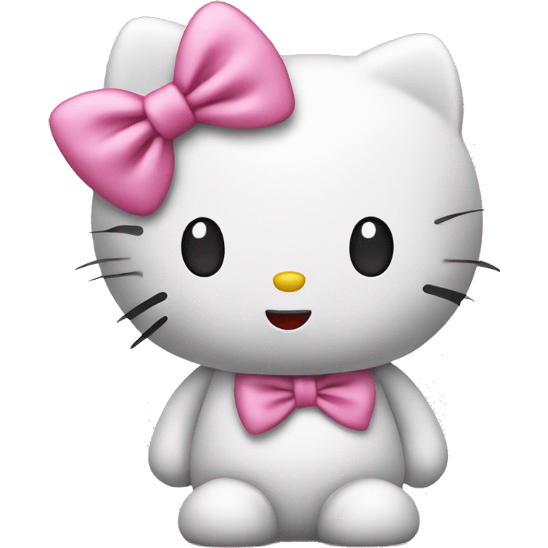 Hello Kitty blowing a kiss and has a pink bow on emoji