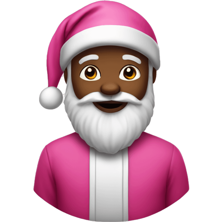 Black Santa Claus pink Christmas emoji