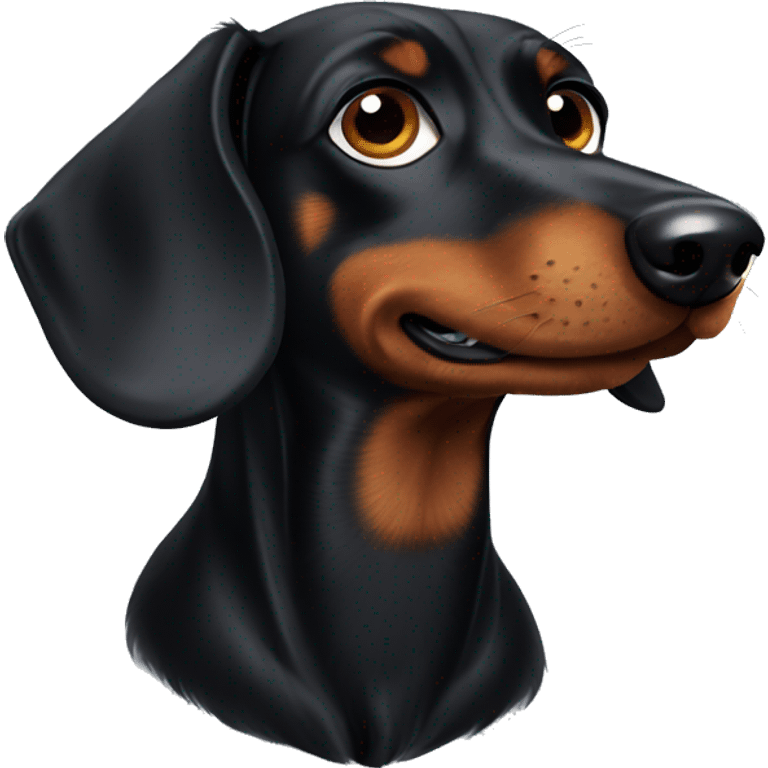 Black dachshund dog emoji