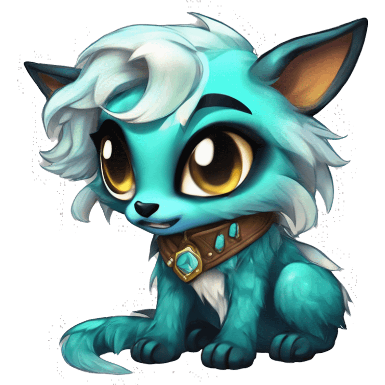 Cool cute Kawaii edgy fantasy shiny chibi animal creature fursona Fionbri vernid by griffsnuff & LiLaiRa & Falvie full bodyal emoji