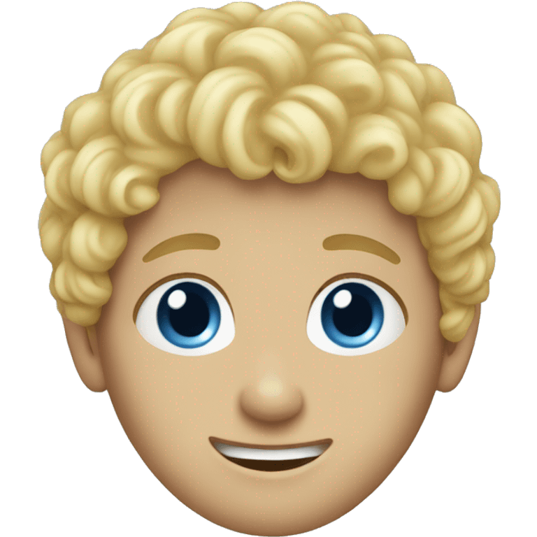 Curly blonde blue eyed boy emoji