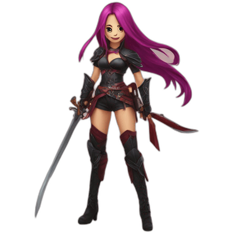 Katarina with legs cosplay sign emoji