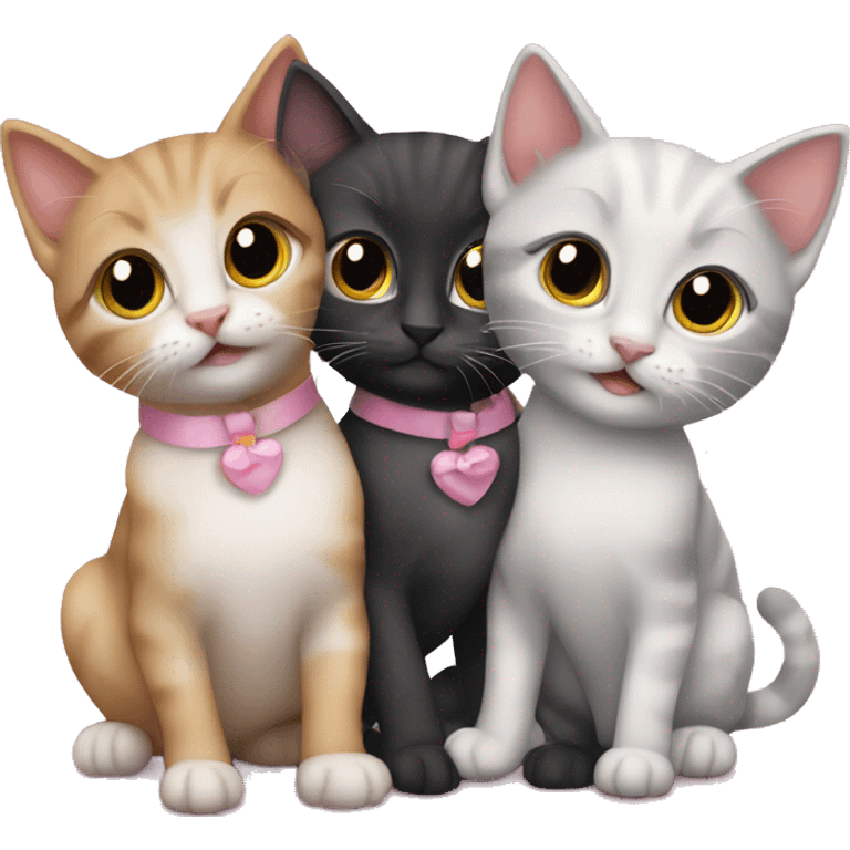 3 kittens at a birthday party emoji