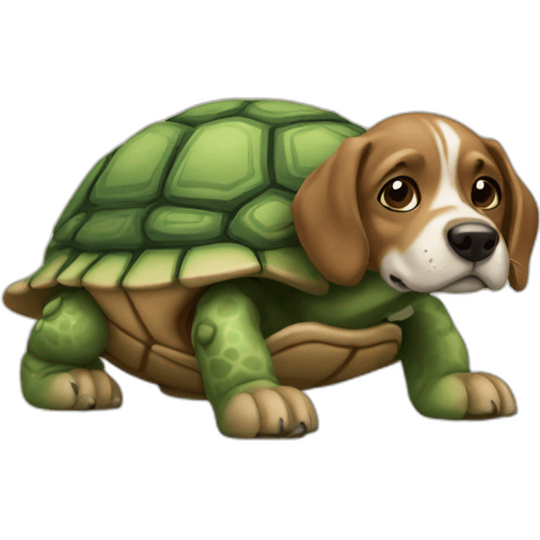 Chien sur tortue emoji