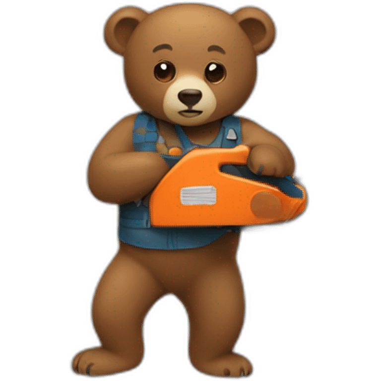 a bear with chainsaw arms emoji