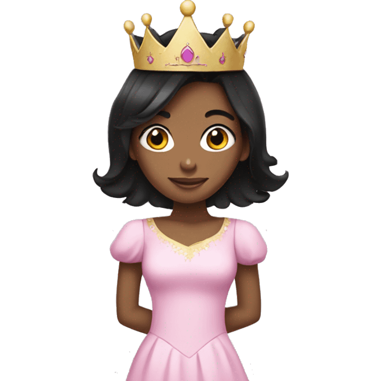 girl with black hair with a princess crown  emoji