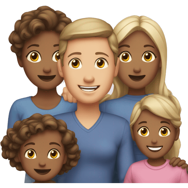 FAMILY OF 5 MOTHER, 1 SON AND 3 DAUGHTERS emoji