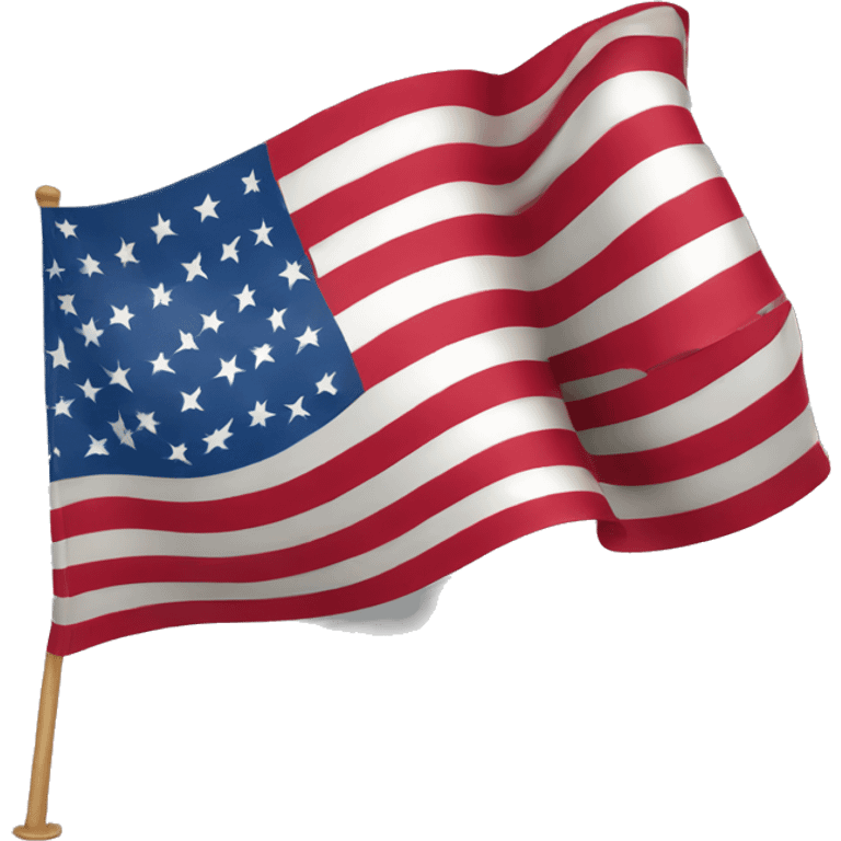 a 3d american flag, flying in the wind, clearly full of details emoji