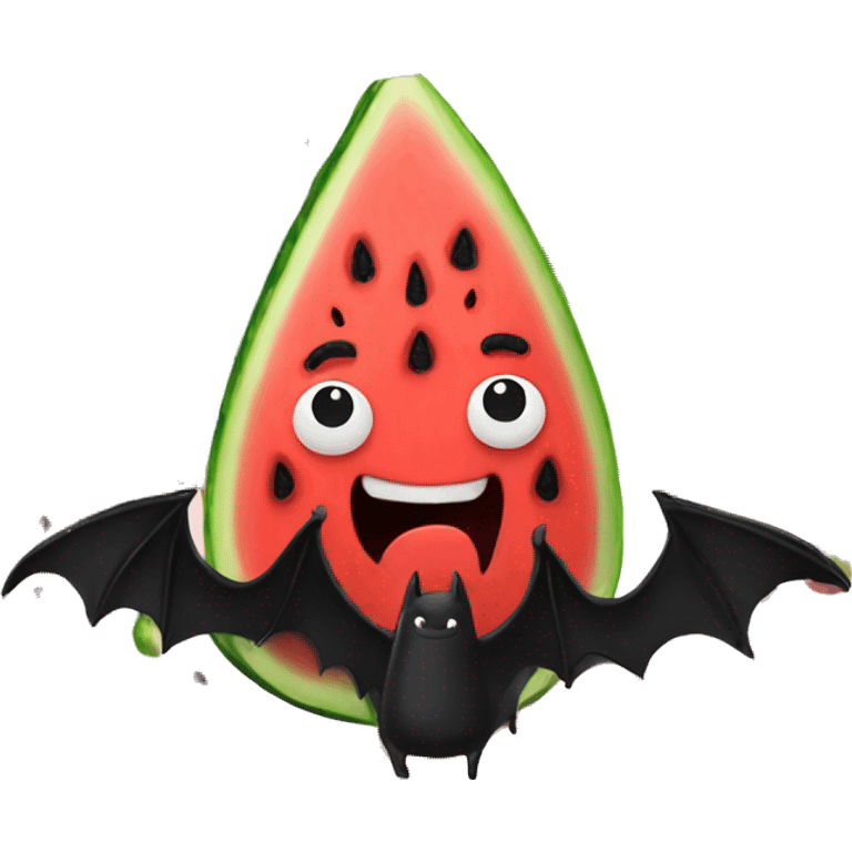 dark watermelon with black bat and a lot of weird hands emoji