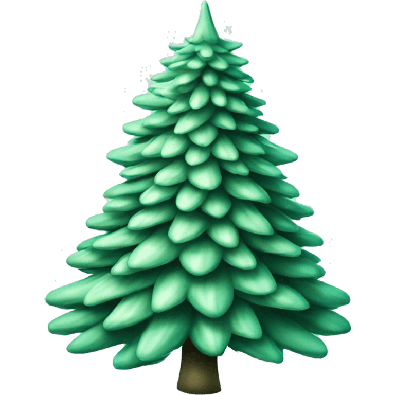 Realistic isolated gradient mint green fir christmas tree. emoji