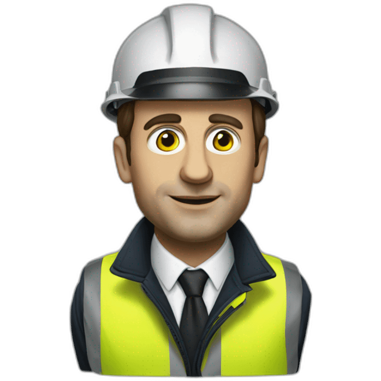 Emanuel Macron with a yellow vest emoji