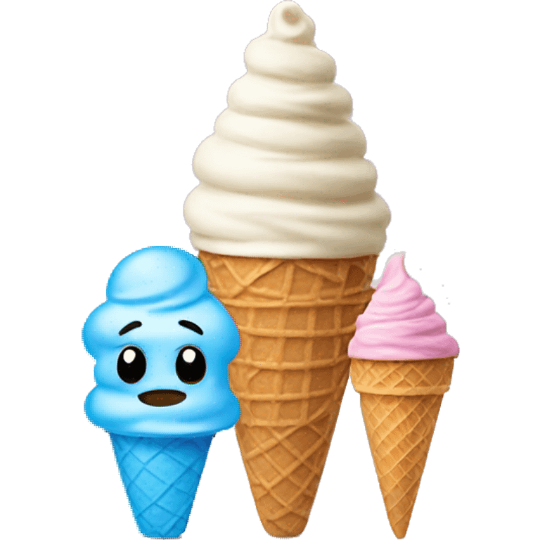 Ice cream cone but replace the ice cream with the sad emoji emoji