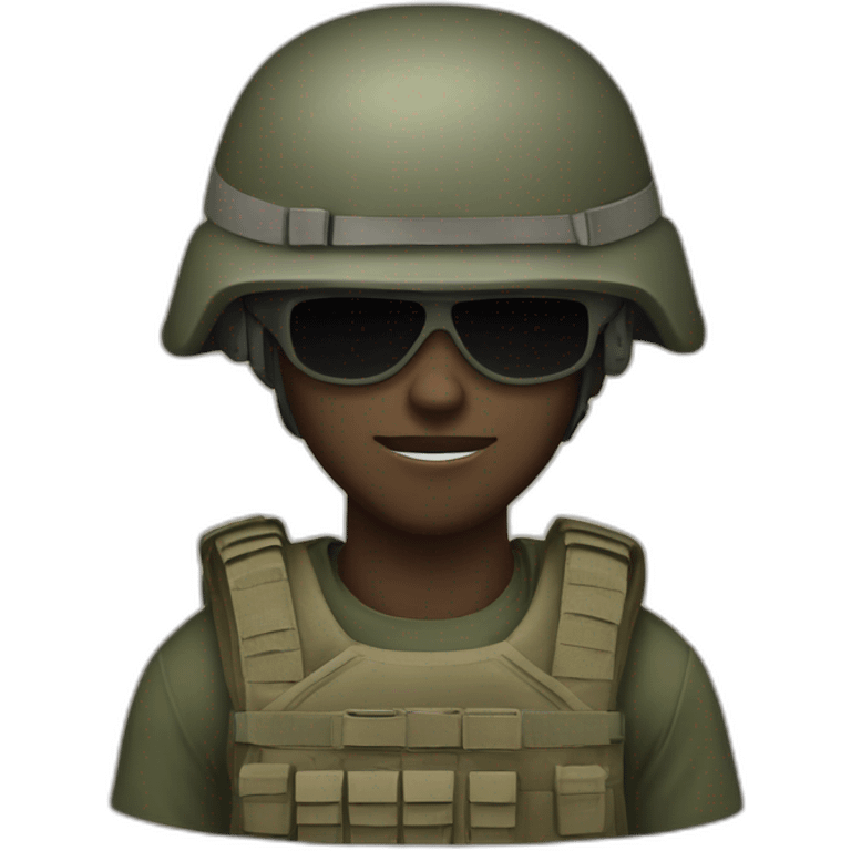 american soldier in tactic helmet emoji