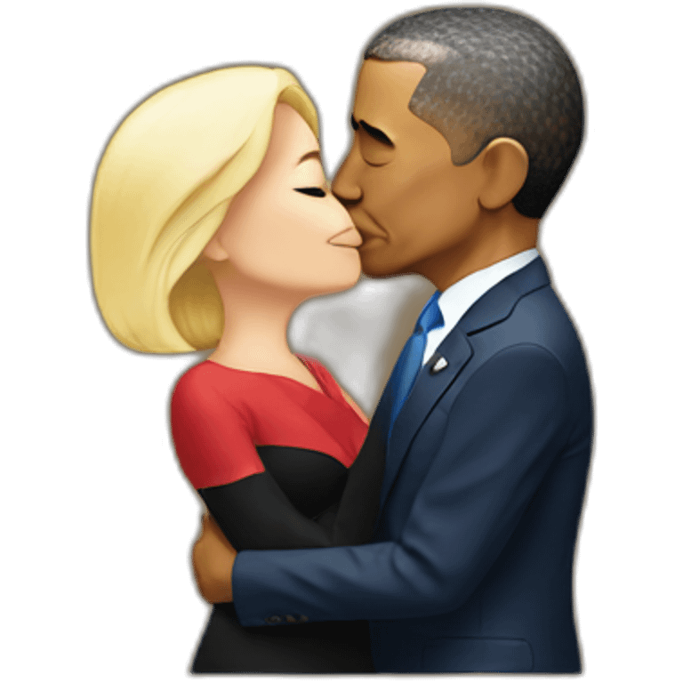 obama and trump kissing emoji