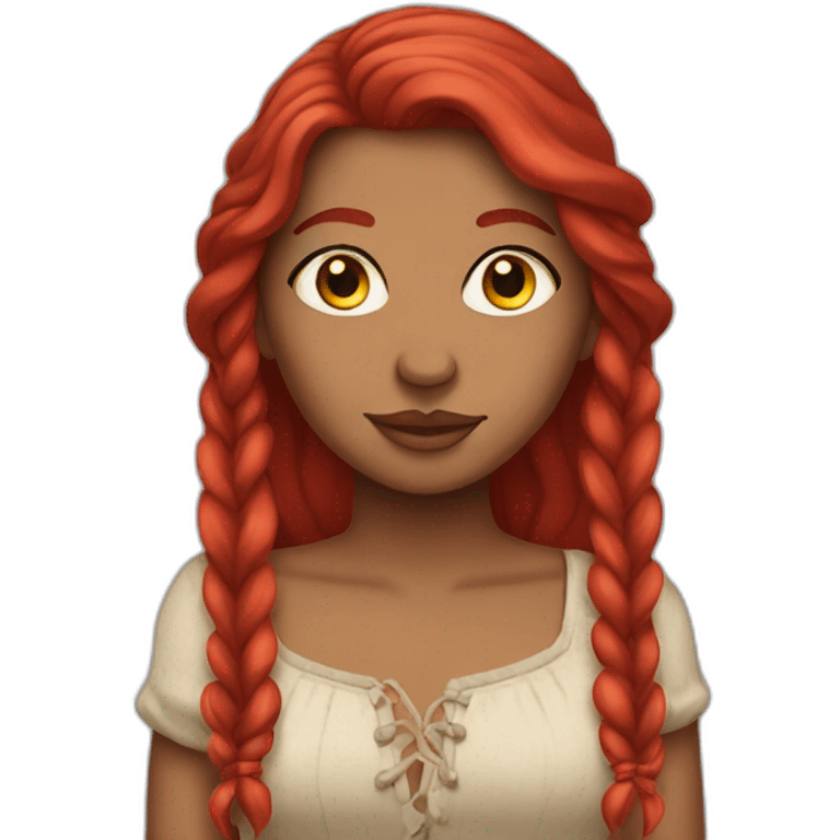 gypsy with red straight hair emoji